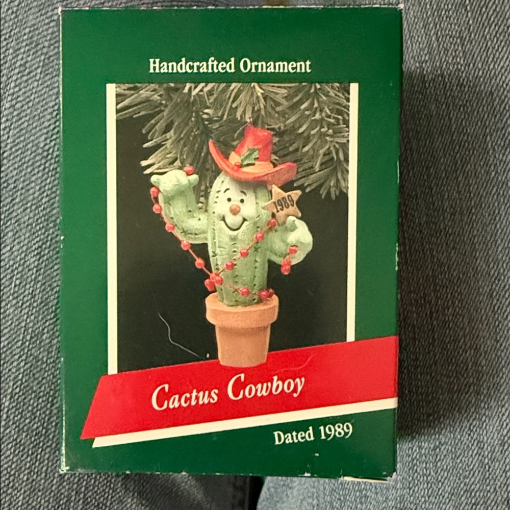 Hallmark Cactus Cowboy Ornament - Green and Red